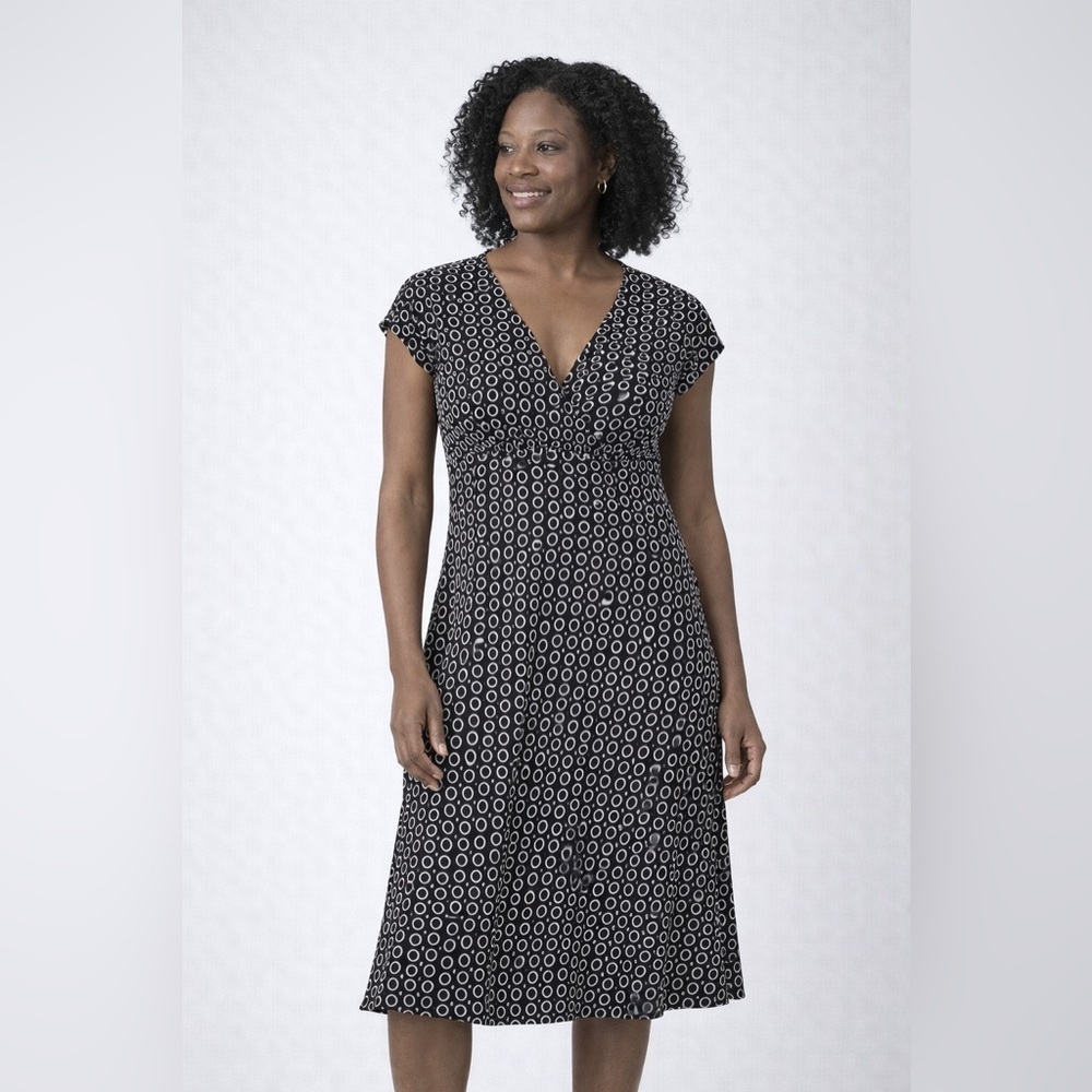 Black and White Patterned Dress DressBarn Size 10